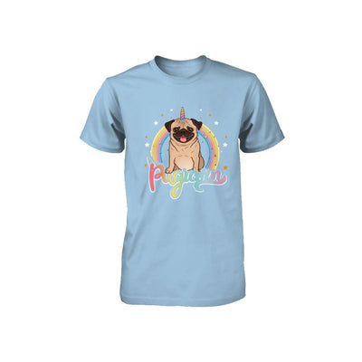 Rainbow Pugicorn Pug Unicorn For Kids Youth-Youth Shirt-Toddler T-Shirt-Light Blue