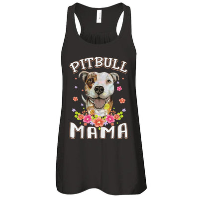 Proud Pitbull Mom Pitbull Mama-T-Shirt & Tank Top-Women's Flowy Racerback Tank-Black