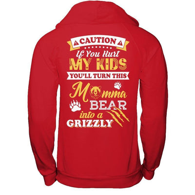 If You Hurt My Kids You'll Turn This Momma Bear-T-Shirt & Hoodie-Pullover Hoodie-Red