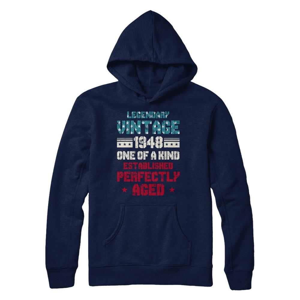 Legendary Vintage 1948 73th Years Old Birthday Gift-T-Shirt & Hoodie-Pullover Hoodie-Navy