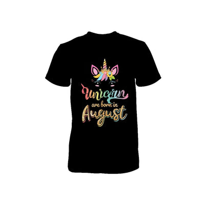 Cute Unicorns Are Born In August Birthday Gift Youth-Youth Shirt-Toddler T-Shirt-Black