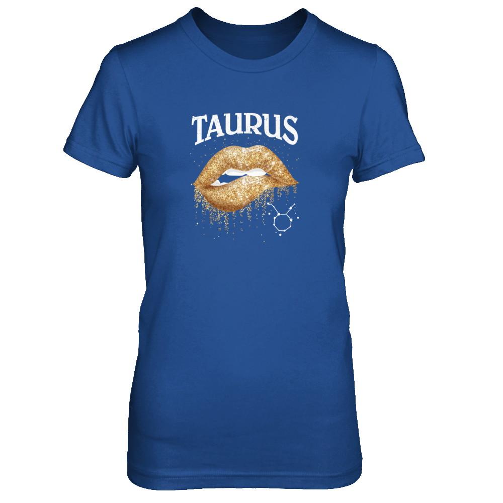 Taurus Zodiac April May Birthday Gift Golden Lipstick-T-Shirt & Tank Top-Women's T-Shirt-Royal