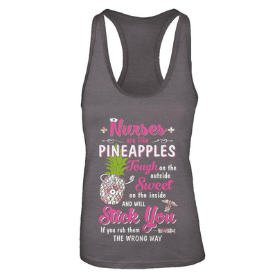 Funny Nurses Are Like Pineapples CNA Nursing Gift-T-Shirt & Tank Top-Women's Ideal Racerback Tank-Dark Grey