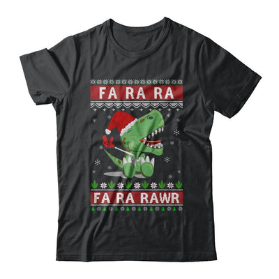 Fa La La Fa Ra Rawr T-Rex Dinosaur Ugly Christmas Sweater-T-Shirt & Sweatshirt-Classic T-Shirt-Black