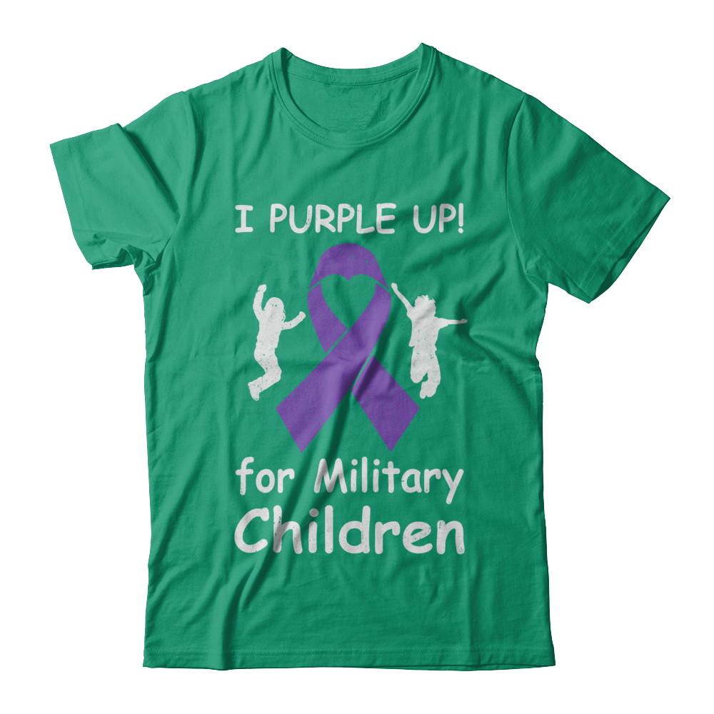 I Purple Up For Month Of The Military Child-T-Shirt & Hoodie-Classic T-Shirt-Kelly Green