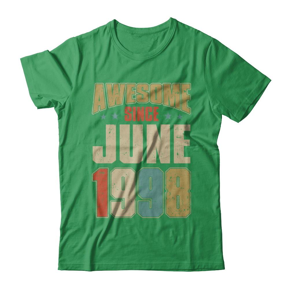 Vintage Retro Awesome Since June 1998 23th Birthday-T-Shirt & Hoodie-Premium T-Shirt-Kelly Green
