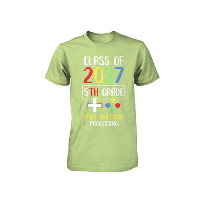 Class Of 2027 5th Grade Level Unlock Gaming Back Go School Youth-Youth Shirt-Toddler T-Shirt-Key Lime