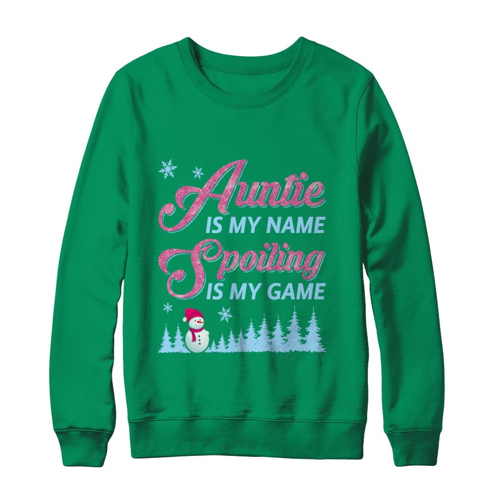 Auntie Is My Name Spoiling Is My Game-T-Shirt & Hoodie-Crewneck Sweatshirt-Irish Green