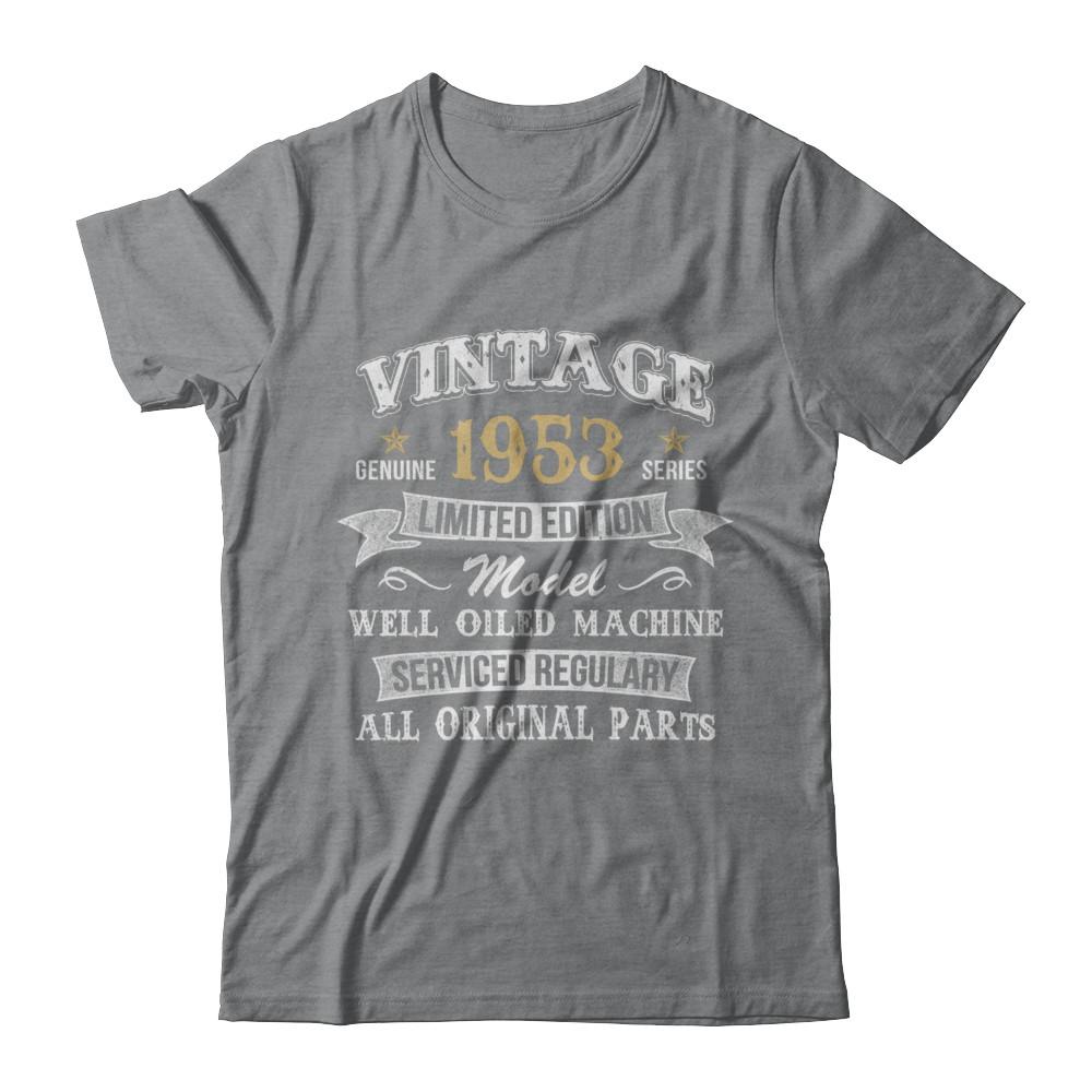 Vintage 68th Birthday Funny 1953 All Original Parts-T-Shirt & Hoodie-Classic T-Shirt-Sport Grey