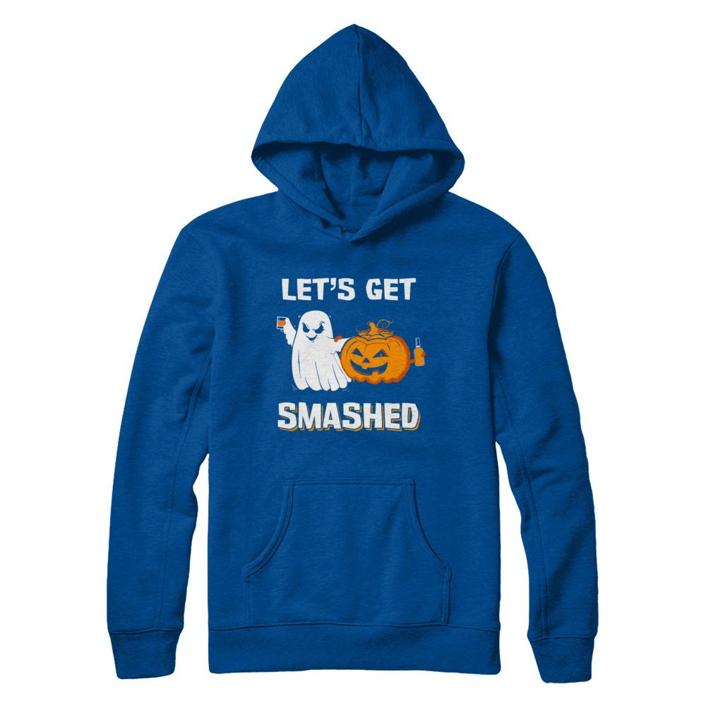 Let's Get Smashed Drinking Pumpkin Halloween-T-Shirt & Hoodie-Pullover Hoodie-Deep Royal