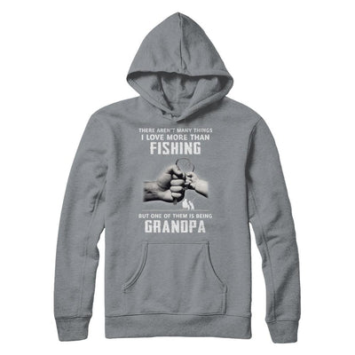 I Love More Than Fishing Being Grandpa Funny Fathers Day-T-Shirt & Hoodie-Pullover Hoodie-Light Steel