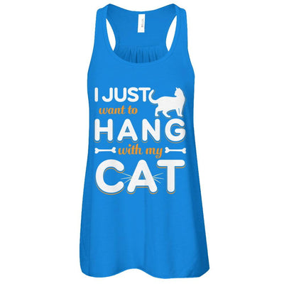 I Just Want To Hang With My Cat-T-Shirt & Tank Top-Women's Flowy Racerback Tank-True Royal