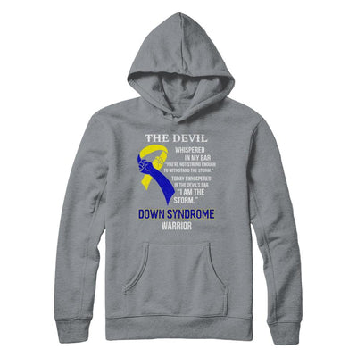 I Am The Storm Support Down Syndrome Awareness Warrior Gift-T-Shirt & Hoodie-Pullover Hoodie-Light Steel