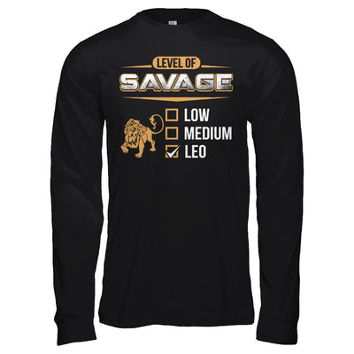 Level Of Savage Leo-T-Shirt & Hoodie-Long Sleeve T-Shirt-Black