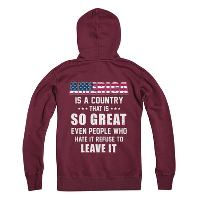 America Is A Country That Is So Great PATRIOTIC Veteran-T-Shirt & Hoodie-Pullover Hoodie-Maroon