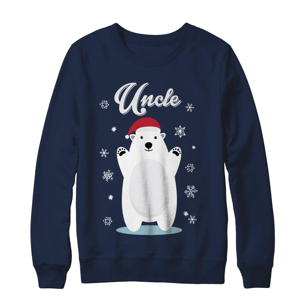 Uncle Bear Christmas Santa Pajamas-T-Shirt & Sweatshirt-Crewneck Sweatshirt-Navy
