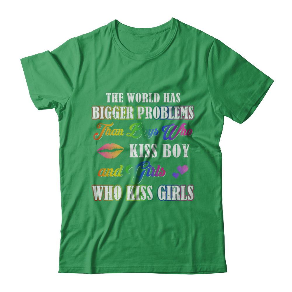 Lgbt Gay Lesbian The World Has Bigger Problems Than Boys-T-Shirt & Hoodie-Premium T-Shirt-Kelly Green