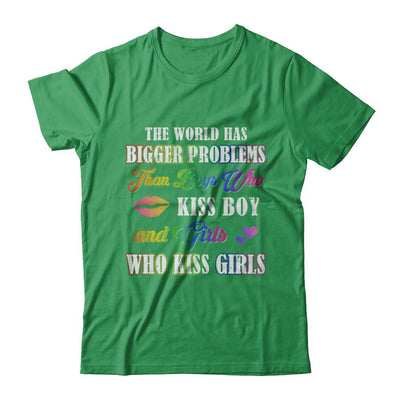 Lgbt Gay Lesbian The World Has Bigger Problems Than Boys-T-Shirt & Hoodie-Premium T-Shirt-Kelly Green