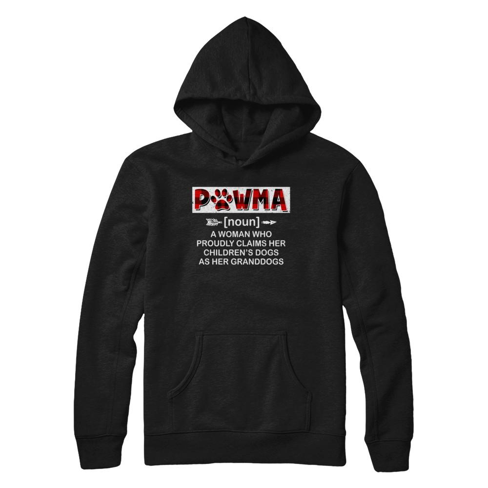 Pawma Buffalo Plaid Mom Proudly Claims Her Children's Dogs-T-Shirt & Hoodie-Pullover Hoodie-Black