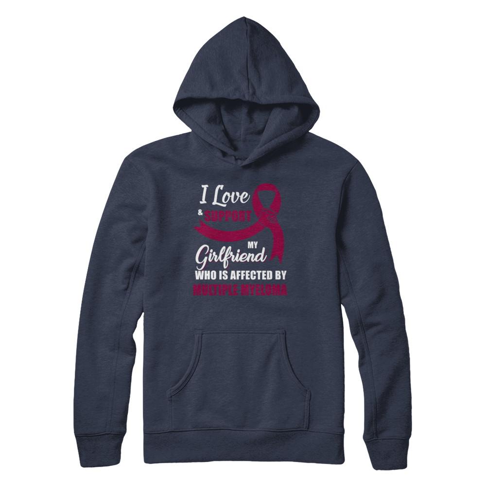 Multiple Myeloma Awareness Support Burgundy Girlfriend Boyfriend-T-Shirt & Hoodie-Pullover Hoodie-Navy