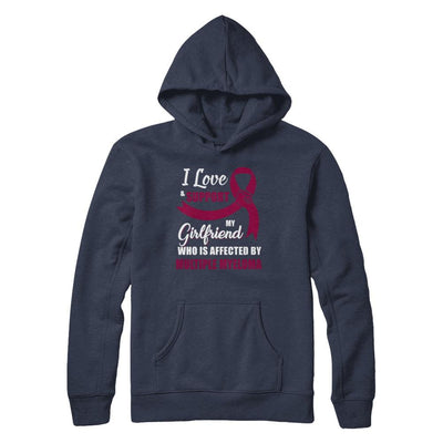 Multiple Myeloma Awareness Support Burgundy Girlfriend Boyfriend-T-Shirt & Hoodie-Pullover Hoodie-Navy