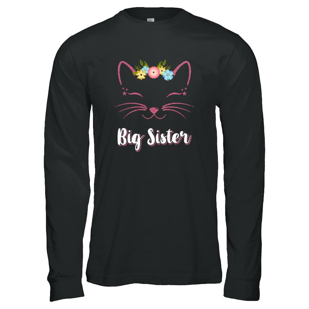 Kitty Cat Big Sister I'm Going To Be A Big Sister-T-Shirt & Tank Top-Long Sleeve T-Shirt-Black