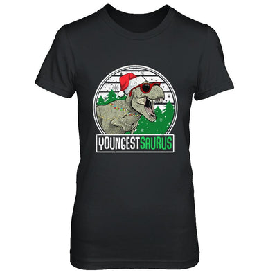 Youngestsaurus Youngest Dinosaur T-Rex Family Christmas-T-Shirt & Sweatshirt-Women's T-Shirt-Black
