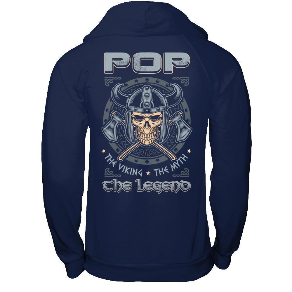 Pop The Viking The Myth The Legend-T-Shirt & Hoodie-Pullover Hoodie-Navy
