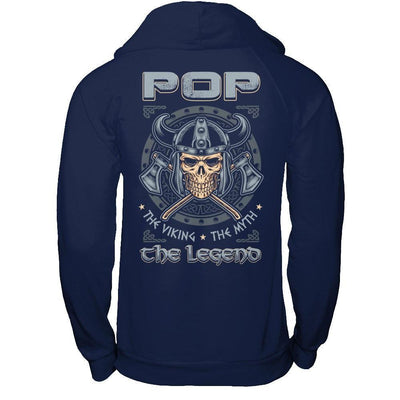 Pop The Viking The Myth The Legend-T-Shirt & Hoodie-Pullover Hoodie-Navy