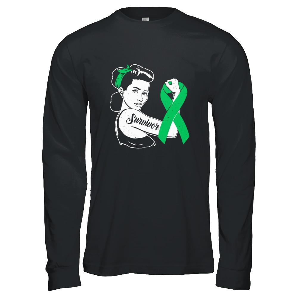 We Can Cure It Liver Cancer Green Awareness Survivor-T-Shirt & Hoodie-Long Sleeve T-Shirt-Black