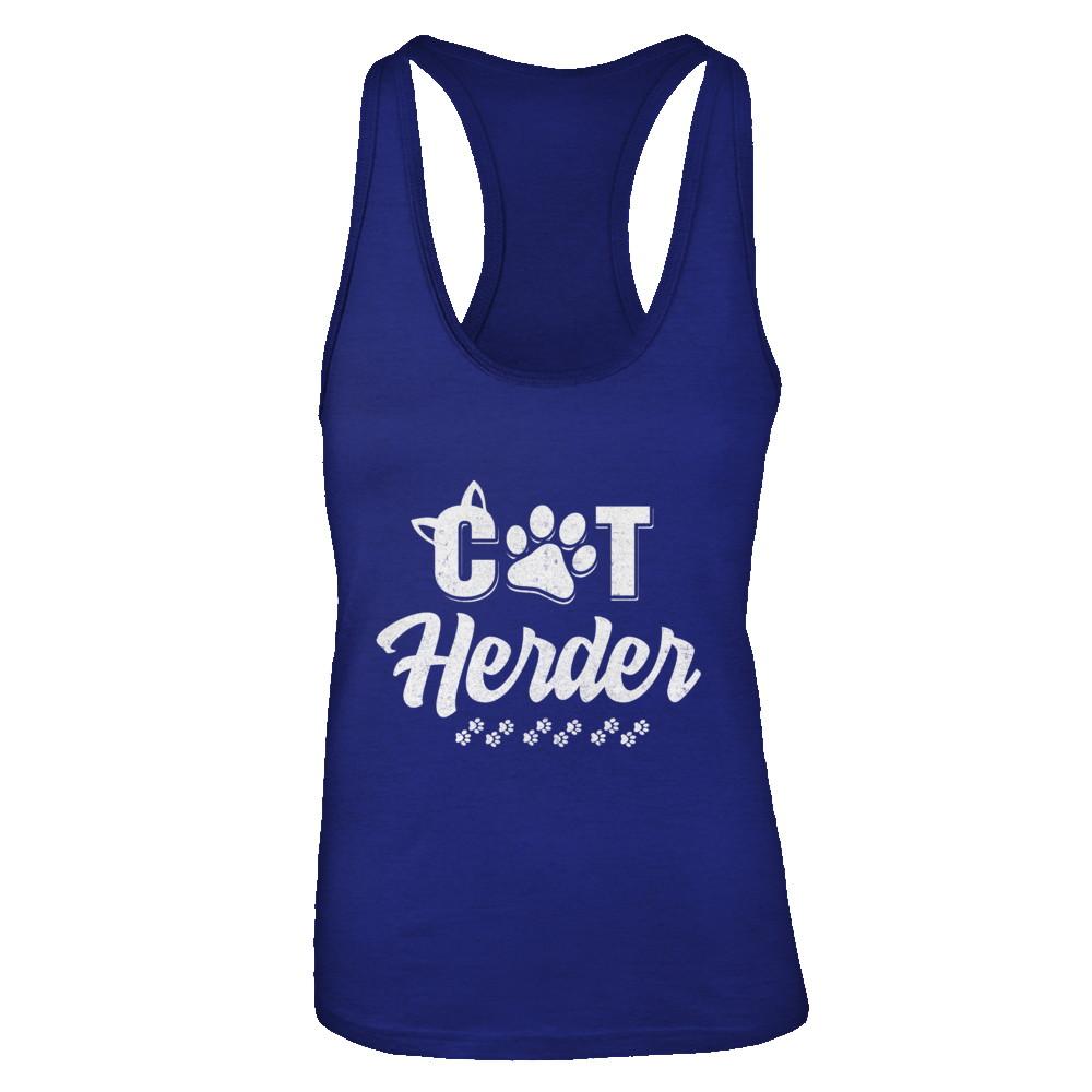 Cat Herder Funny Herding Cats Gift-T-Shirt & Tank Top-Women's Ideal Racerback Tank-Royal