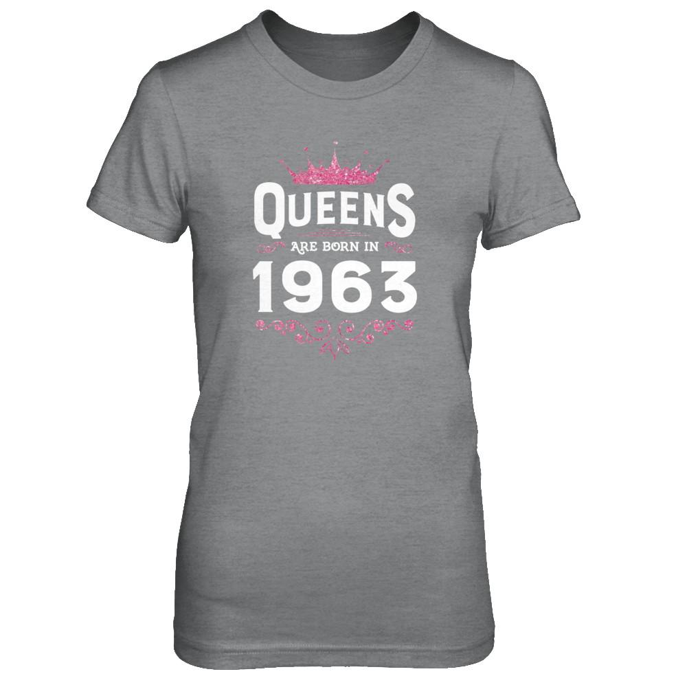 Queens Are Born In 1963 Birthday Gift-T-Shirt & Tank Top-Women's T-Shirt-Sport Grey