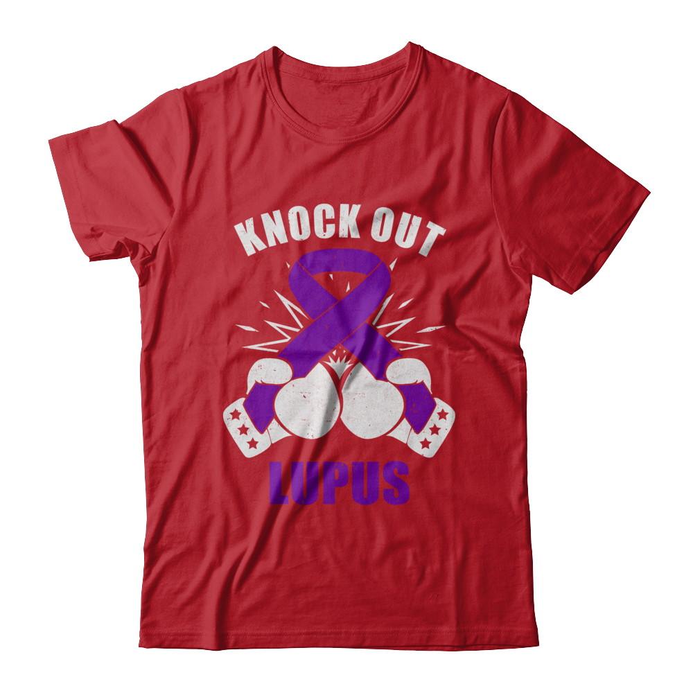 Boxing knock out Lupus Awareness Support-T-Shirt & Hoodie-Classic T-Shirt-Red