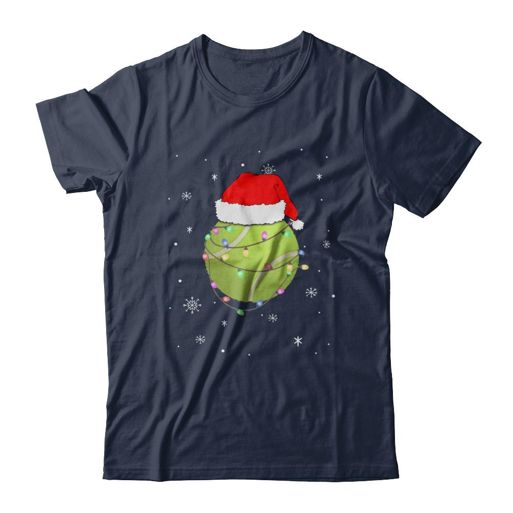 Santa Hat Tennis Christmas Gifts-T-Shirt & Sweatshirt-Classic T-Shirt-Navy
