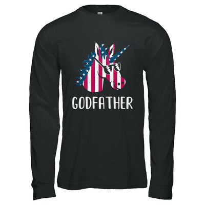 Patriotic Godfather Unicorn Americorn 4Th Of July-T-Shirt & Hoodie-Long Sleeve T-Shirt-Black