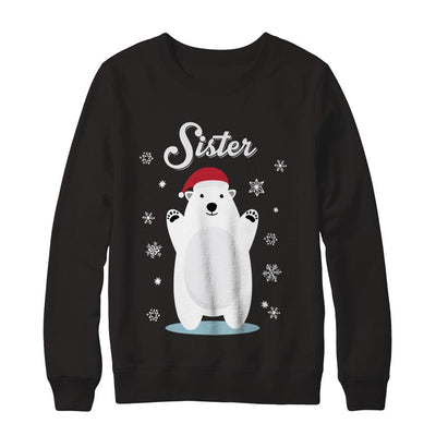 Sister Bear Christmas Santa Pajamas-T-Shirt & Sweatshirt-Crewneck Sweatshirt-Black