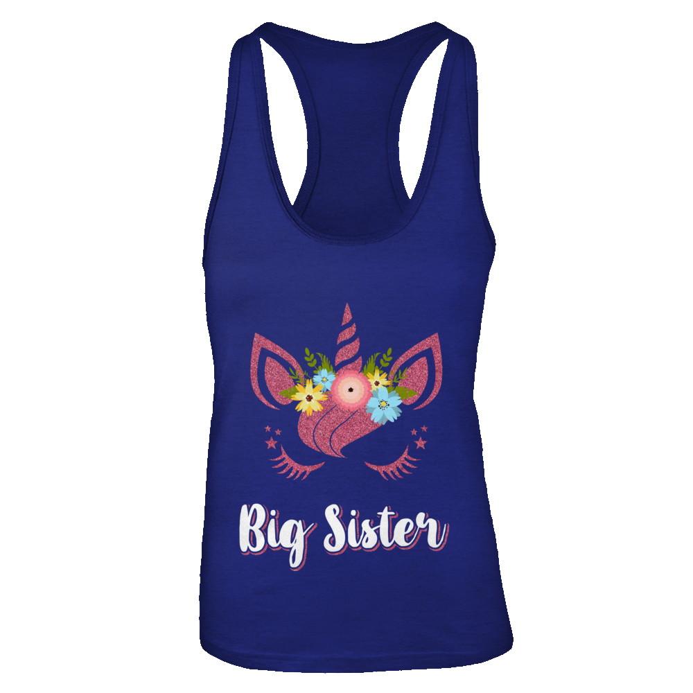 Unicorn Big Sister I'm Going To Be A Big Sister-T-Shirt & Tank Top-Women's Ideal Racerback Tank-Royal