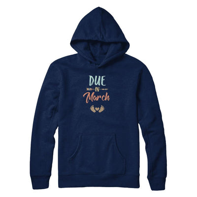 Due Date March 2021 Announcement Mommy Bump Pregnancy-T-Shirt & Tank Top-Pullover Hoodie-Navy