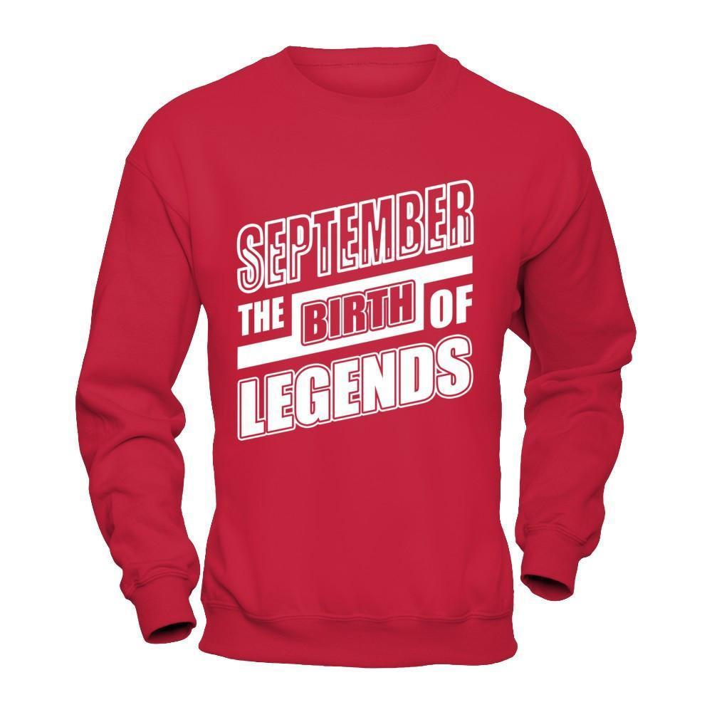 September The Birth Of Legends-T-Shirt & Hoodie-Crewneck Sweatshirt-Red