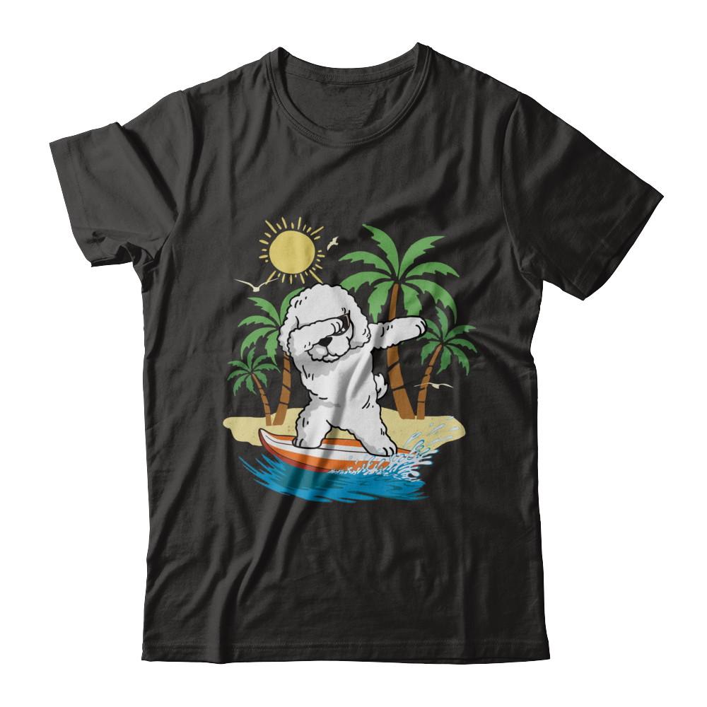 Summer Vacation Dabbing Poodle Surfing Surfboard Gift