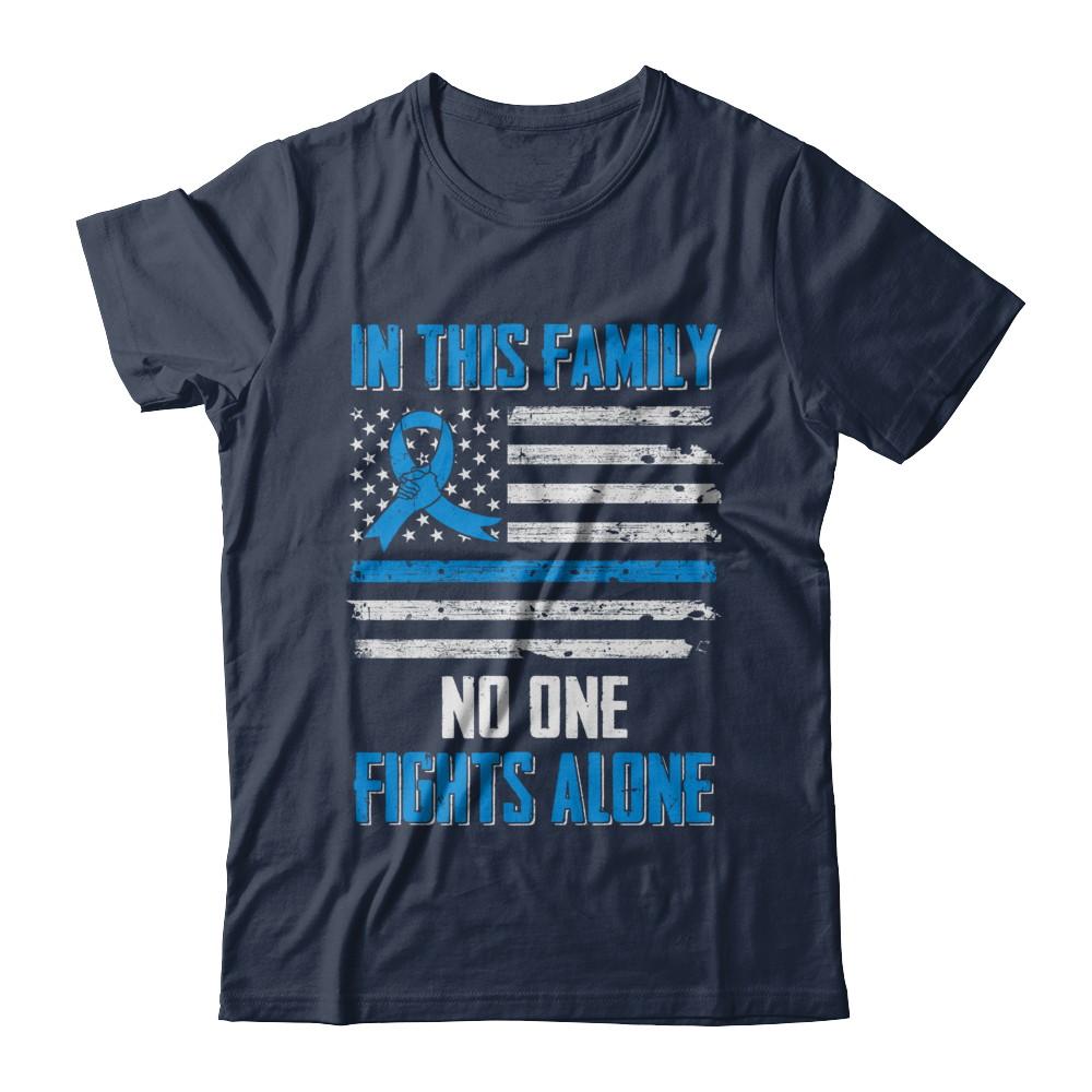 In This Family No One Fights Alone Prostate Cancer-T-Shirt & Hoodie-Classic T-Shirt-Navy