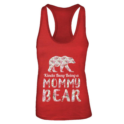 Mommy Bear Dinosaur Kinda Busy Being A Mommybear-T-Shirt & Tank Top-Women's Ideal Racerback Tank-Red