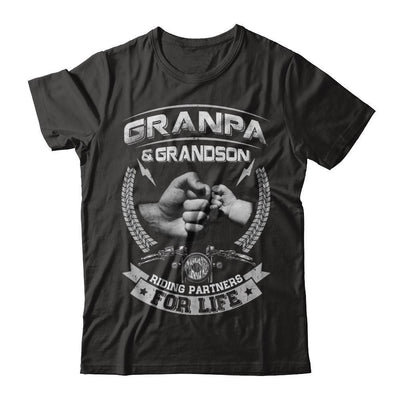 Motocross Grandpa And Grandson Riding Partners For Life-T-Shirt & Hoodie-Classic T-Shirt-Black