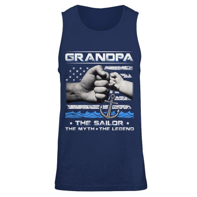 Veteran Grandpa The Sailor The Myth The Legend-T-Shirt & Hoodie-Unisex Tank-Navy