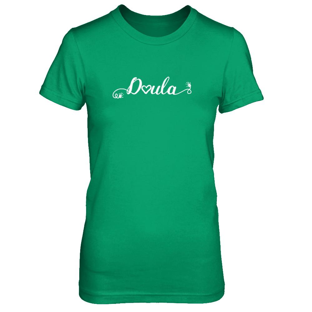 Doula Heart For Birth Baby Born Postpartum-T-Shirt & Tank Top-Women's T-Shirt-Irish Green