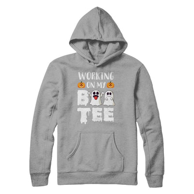 Working On My Boo Tee Funny Ghost Halloween-T-Shirt & Hoodie-Pullover Hoodie-Light Steel