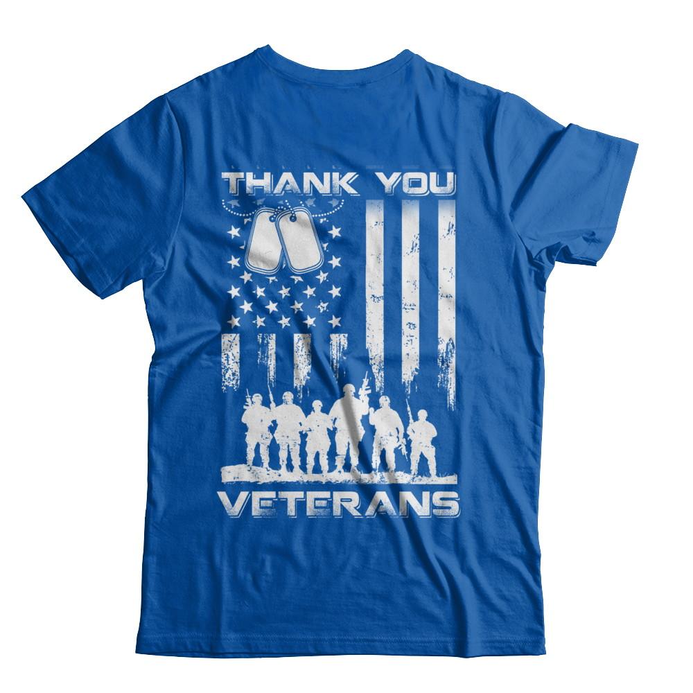 Veteran Thank You Veterans American Flag-T-Shirt & Hoodie-Premium T-Shirt-Royal