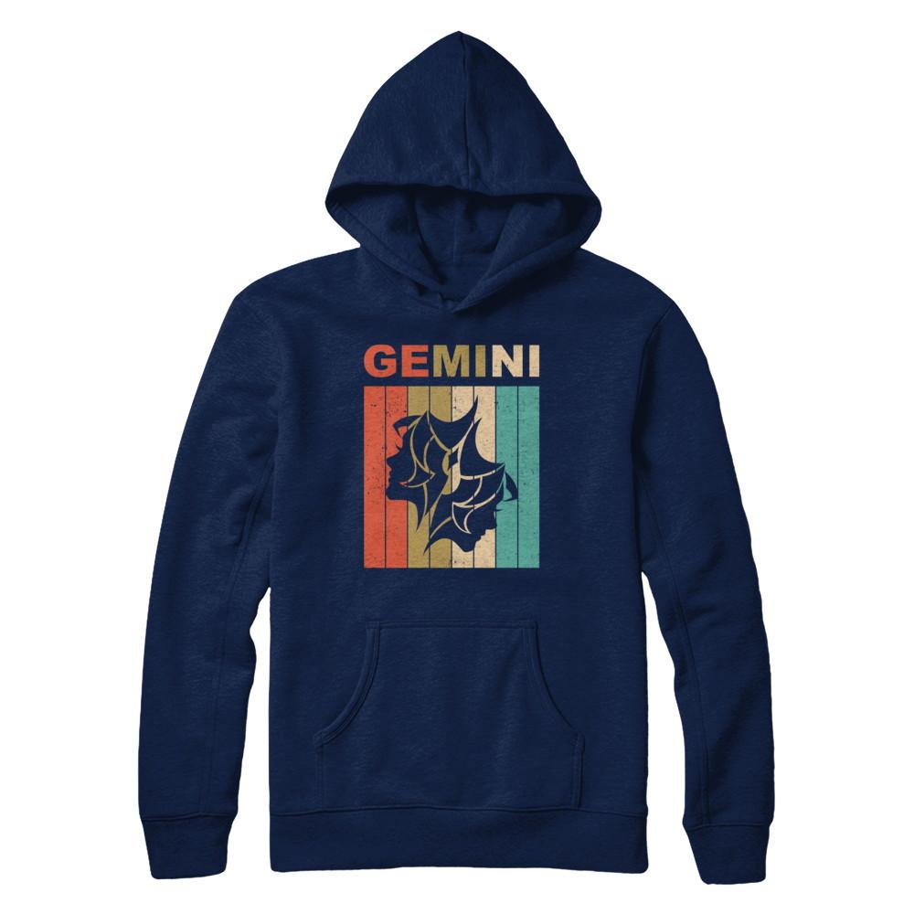 Vintage Gemini Zodiac May June Birthday Gift-T-Shirt & Hoodie-Pullover Hoodie-Navy