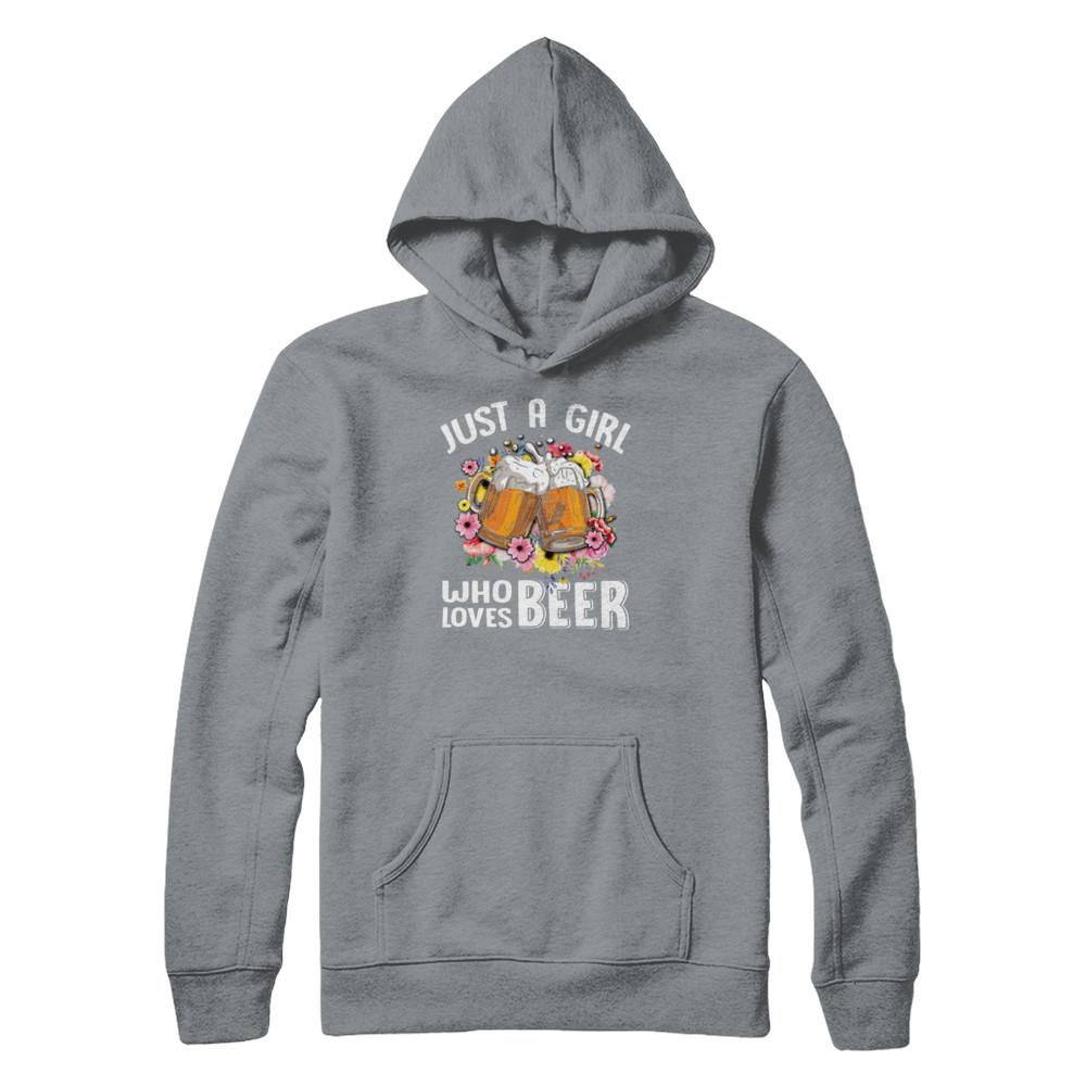 Just A Woman Who Loves Beer-T-Shirt & Tank Top-Pullover Hoodie-Light Steel