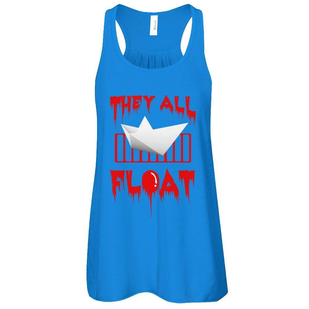 They All Float Horror Halloween Blood-T-Shirt & Tank Top-Women's Flowy Racerback Tank-True Royal